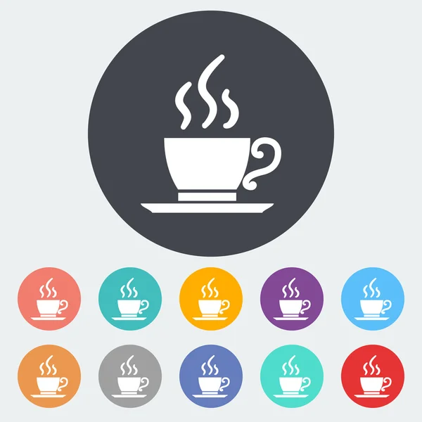 Café icono individual . — Vector de stock