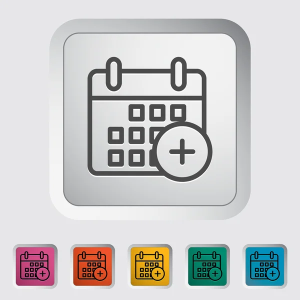 Lijn kalenderpictogram — Stockvector