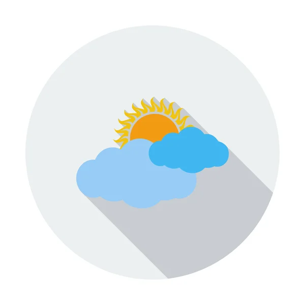 Icono del clima. Sol y nube . — Vector de stock