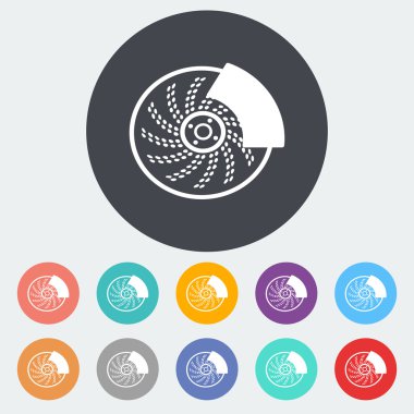 Automobile brakes single icon.
