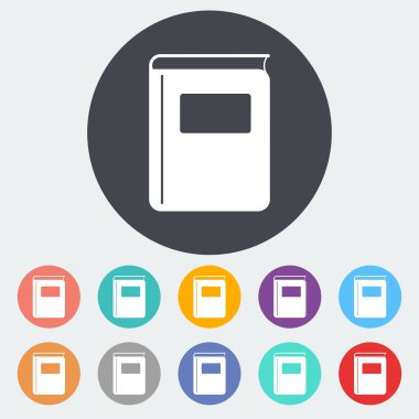 kitap. Tek düz simgesi.