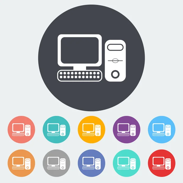 Platte computerpictogram 2 — Stockvector