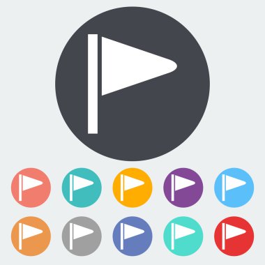 düz tek simge bayrak.