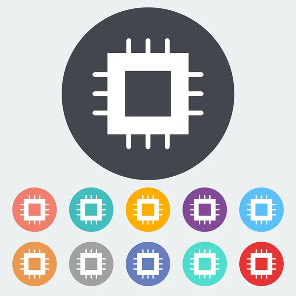 Chip electrónico icono plano 2 — Vector de stock