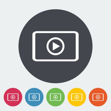 video oynatıcı düz simgesi.