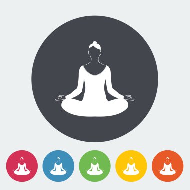 Yoga Düz Simgesi.