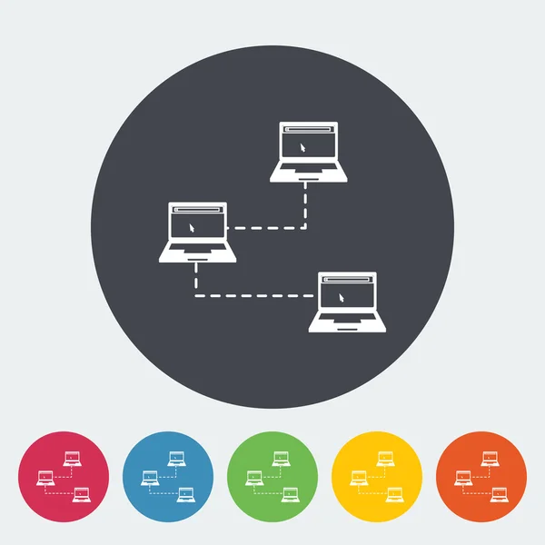 Computer netwerk één pictogram. — Stockvector