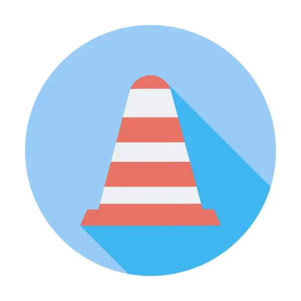 Cono de carretera icono único . — Vector de stock