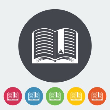kitap. Tek düz simgesi.