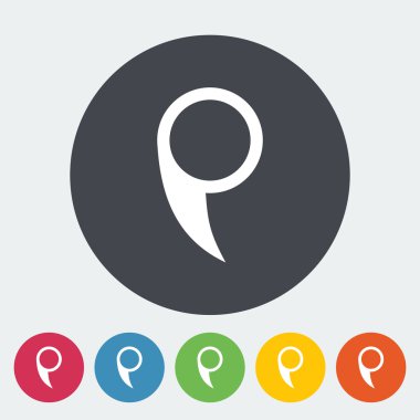 harita işaretçi tek düz simgesi.