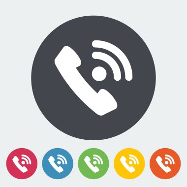 telefon tek düz simgesi.