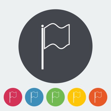 düz tek simge bayrak.