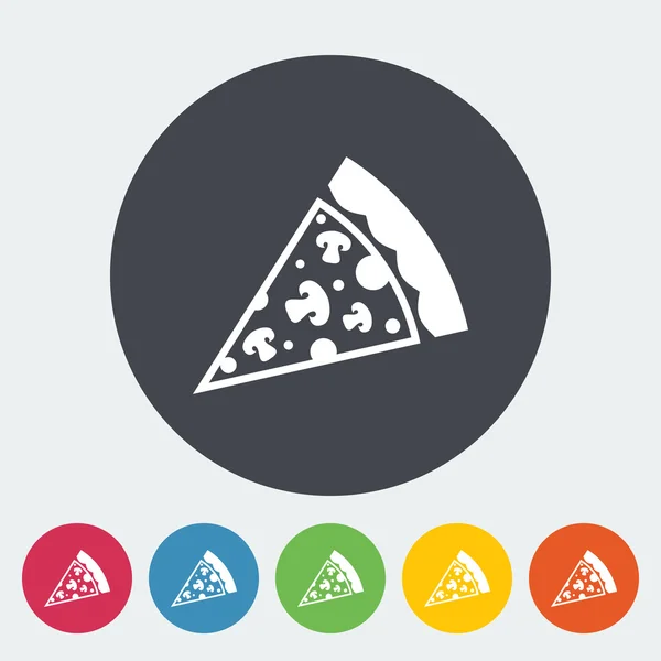 Pizza Düz Simgesi — Stok Vektör