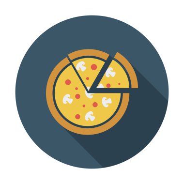 Pizza Düz Simgesi
