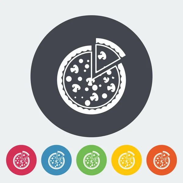 Pizza plochá ikona — Stockový vektor