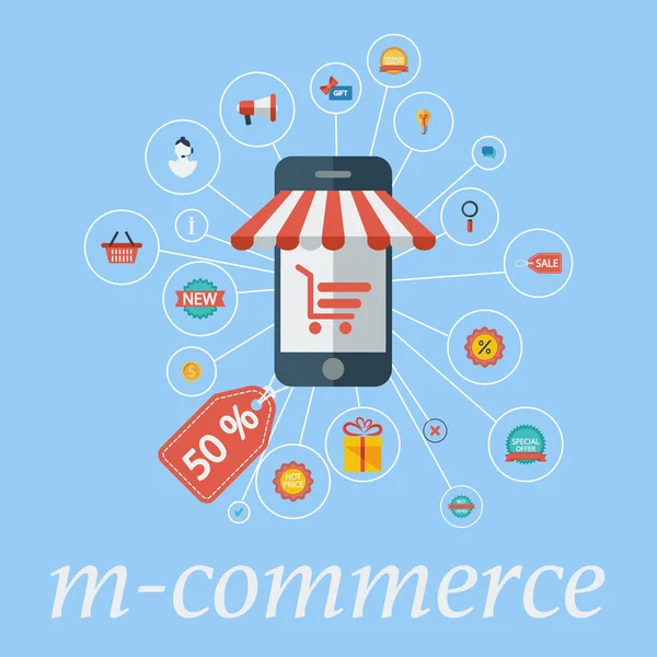Mobile commerce — Stock Vector