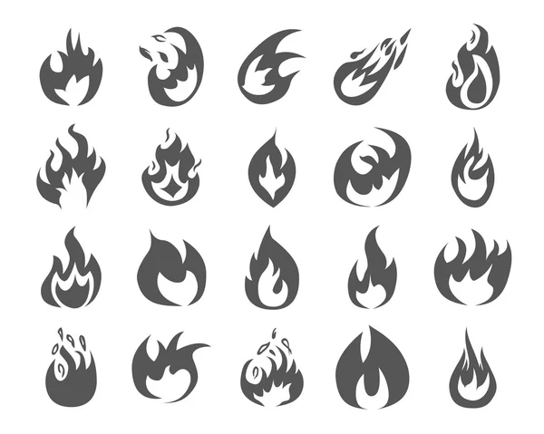 Set of various fire elements. — Stock Vector