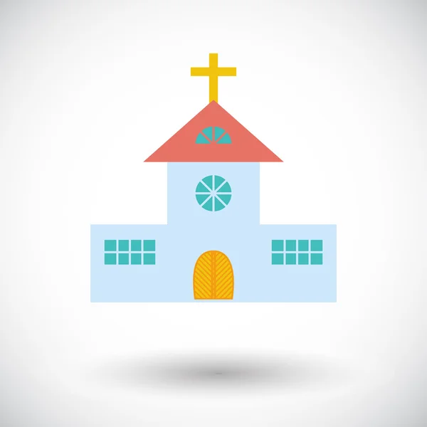 Church single flat icon. — Stock Vector