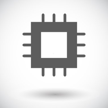Elektronik çip düz simgesi 2