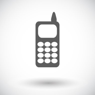 telefon tek düz simgesi.