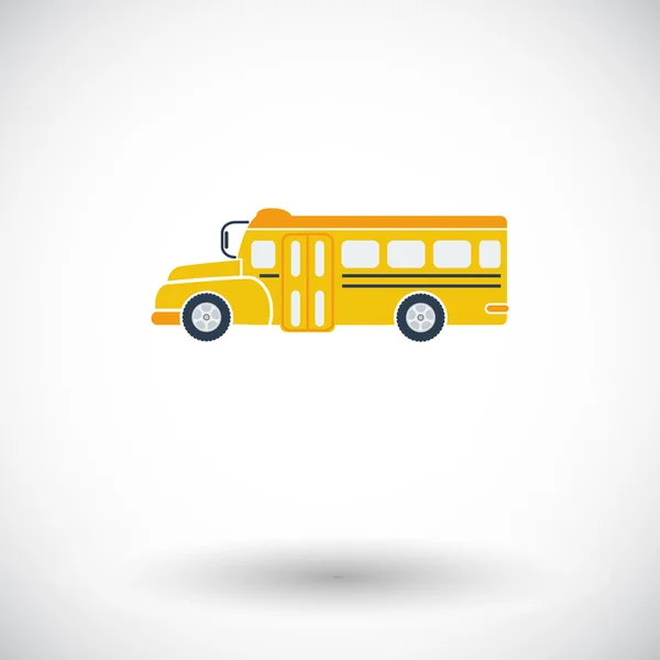 School bus platte pictogram. — Stockvector