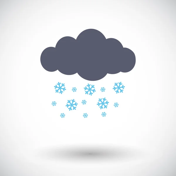 Caída de nieve icono único . — Vector de stock