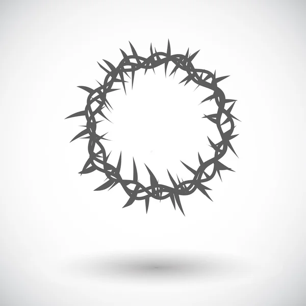 Crown of thorns single icon. — Stock Vector