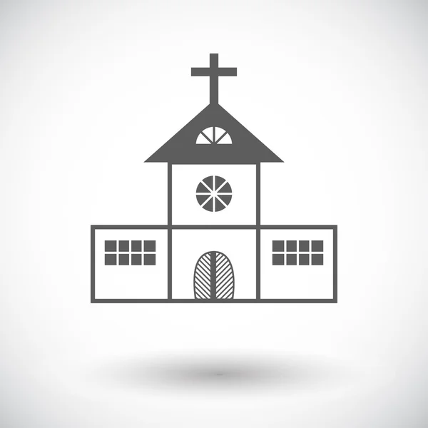 Kerk één vlakke pictogram. — Stockvector