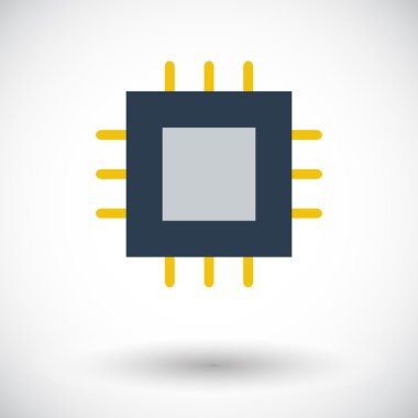 Elektronik çip düz simgesi 2