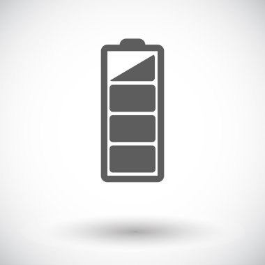 şarj pil, düz tek simge.