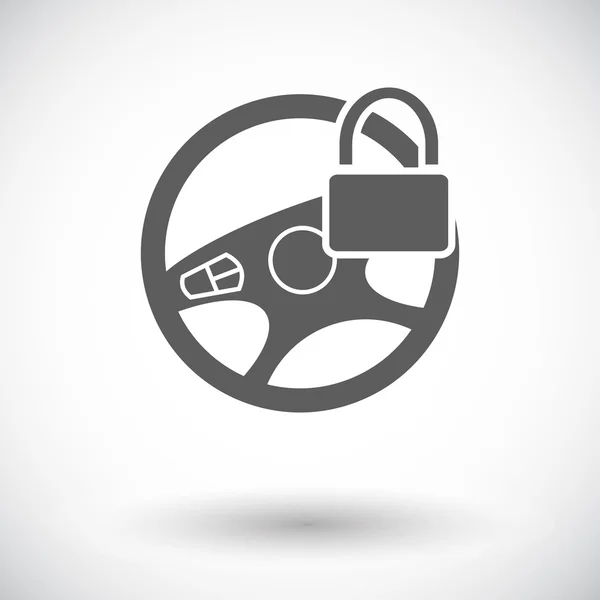 Car Steering Wheel flat icon. — Stock Vector