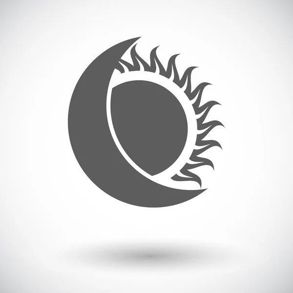 Eclipse solar icono único . — Vector de stock