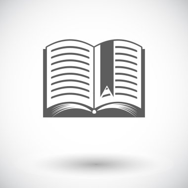 kitap. Tek düz simgesi.