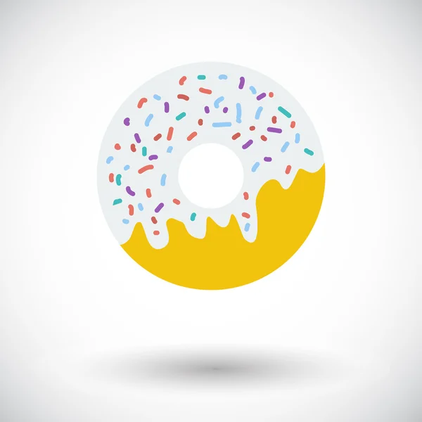 Donut icono plano — Vector de stock