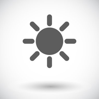 Güneş tek düz simgesi.