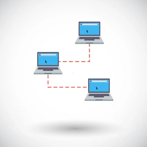 Computer netwerk één pictogram. — Stockvector