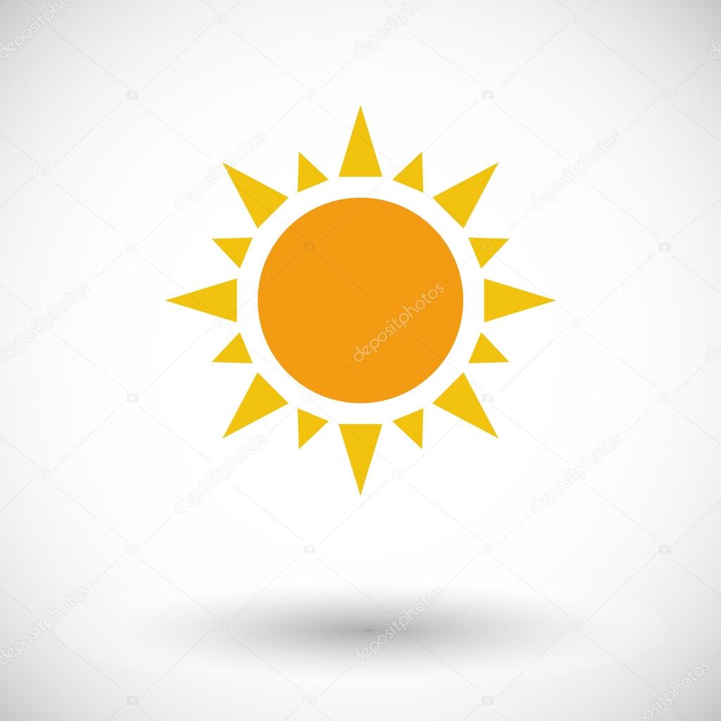 Sun single flat icon.