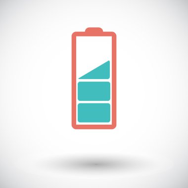 şarj pil, düz tek simge.