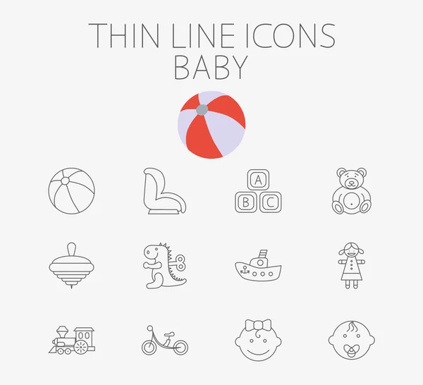 Conjunto de ícones vetoriais planos relacionados ao bebê —  Vetores de Stock