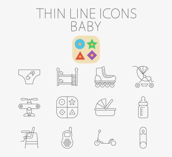 Baby related flat vector icon set — Stock Vector