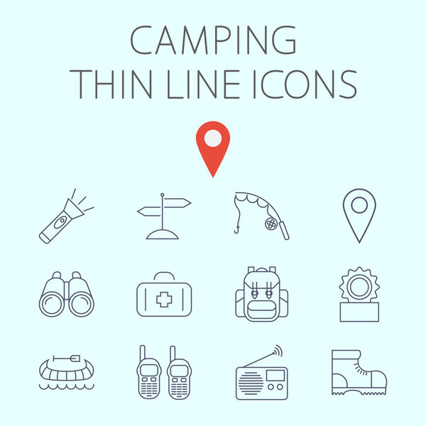 Набор иконок для кемпинга
