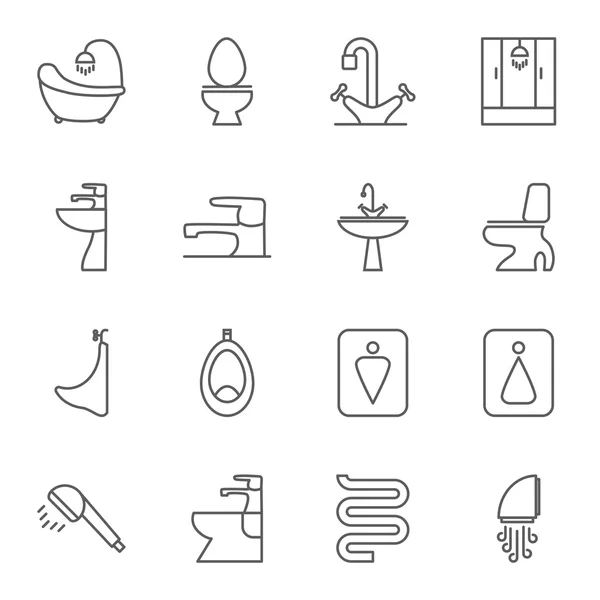 Conjunto de ícones de vetor plano de engenharia sanitária — Vetor de Stock