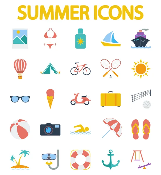 Summer Icons — Stock Vector