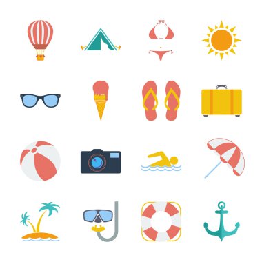 Summer icons clipart