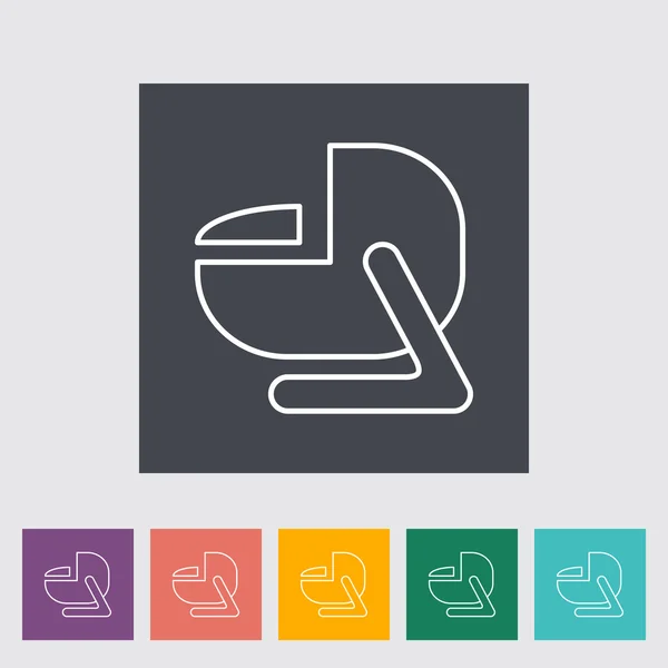 Niño asiento de coche icono plano . — Vector de stock