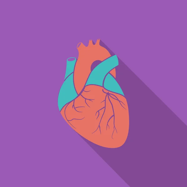 Corazón icono plano — Vector de stock