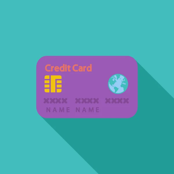 Tarjeta de crédito icono plano único . — Vector de stock