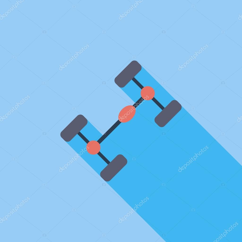 Chassis car icon. Flat vector related icon with long shadow for web and mobile applications. It can be used as - logo, pictogram, icon, infographic element. Vector Illustration