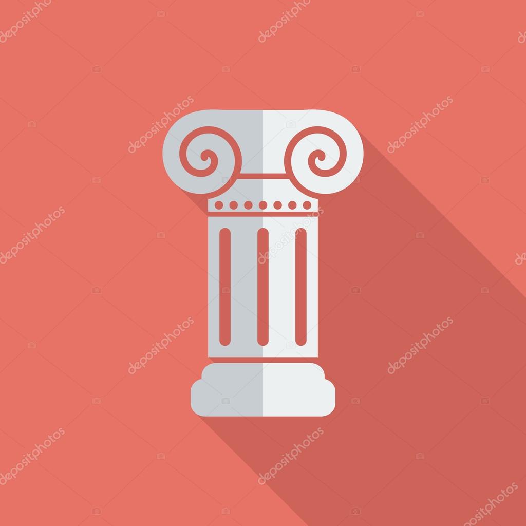 Column icon. Flat vector related icon with long shadow for web and mobile applications. It can be used as - logo, pictogram, icon, infographic element. Vector Illustration