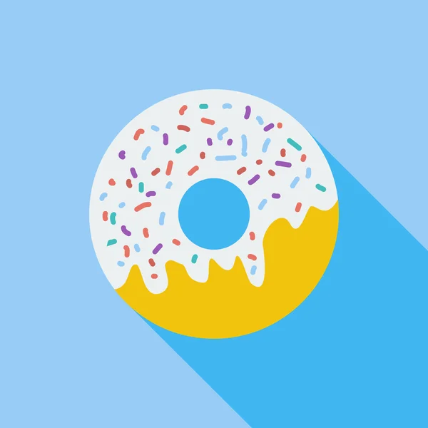 Donut icono plano — Vector de stock
